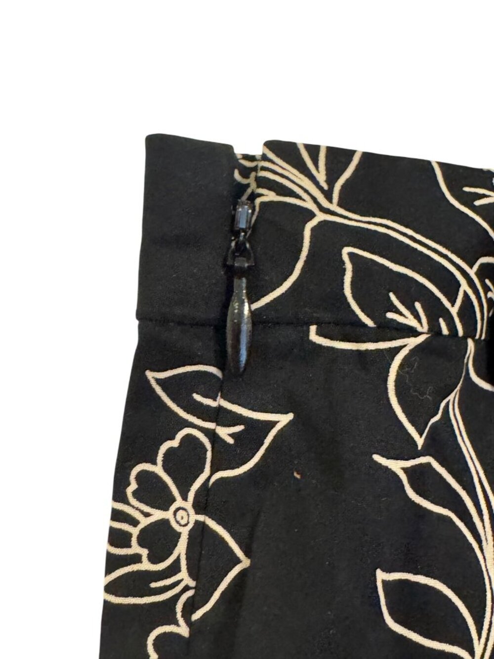 Ann Taylor Loft cotton skirt size 8 Black Floral Embroidered & Sequined A-Line - Picture 6 of 8